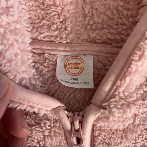 Wonder Nation Teddy Bear Hoodie Fuzzy Fluffy Size 24 Month - Picture 2 of 8